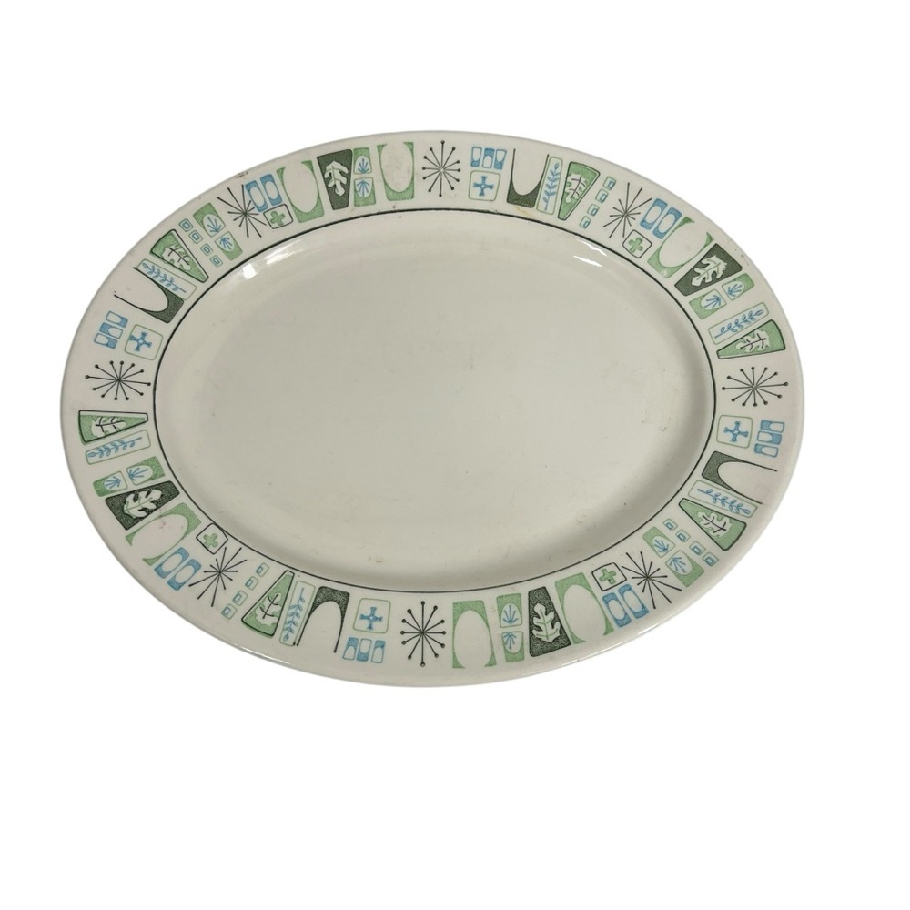 CATHAY by Taylor, Smith & Taylor 13" Oval Serving Platter Atomic Starburst